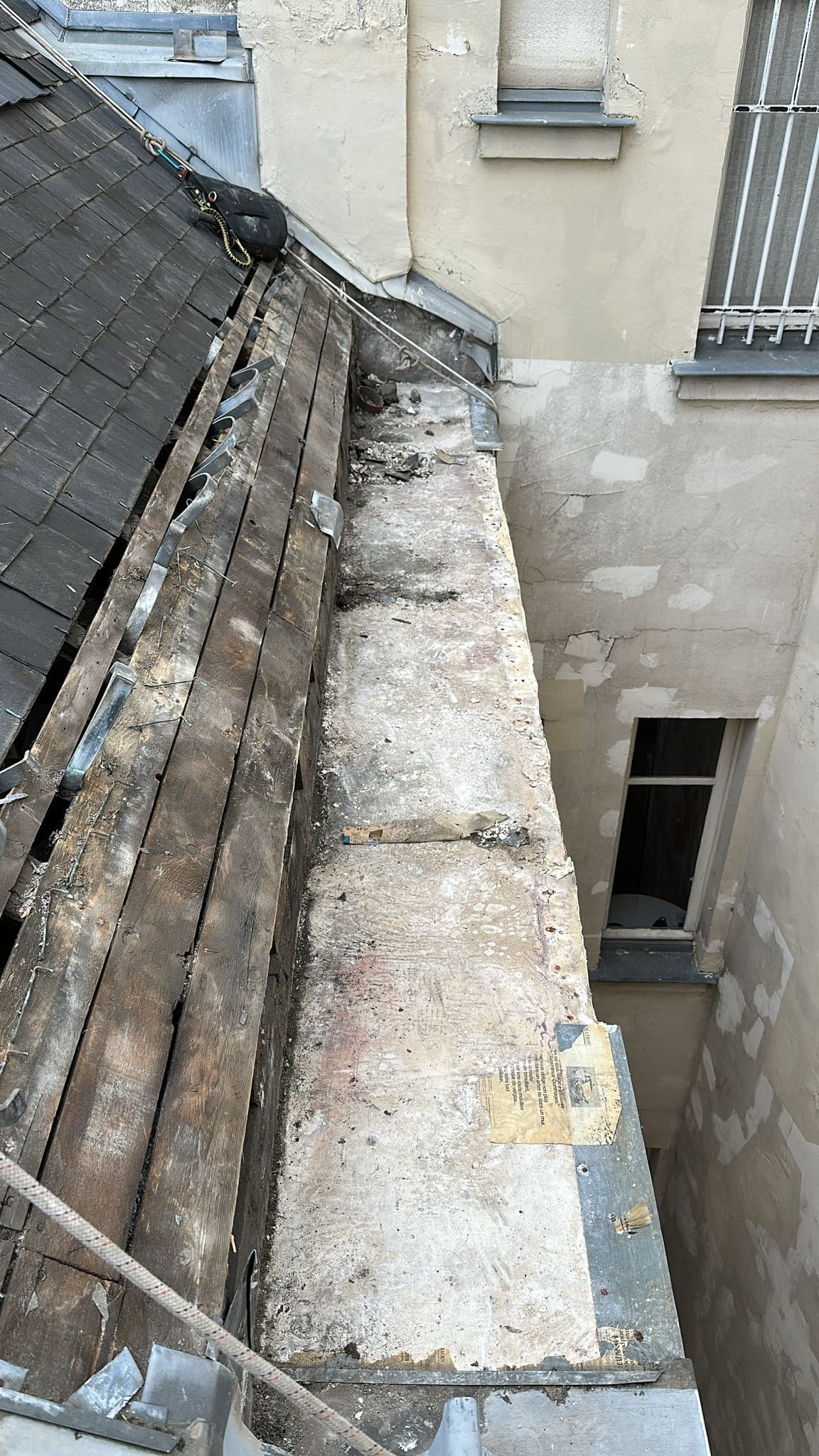Réfection d'une portion de chéneau